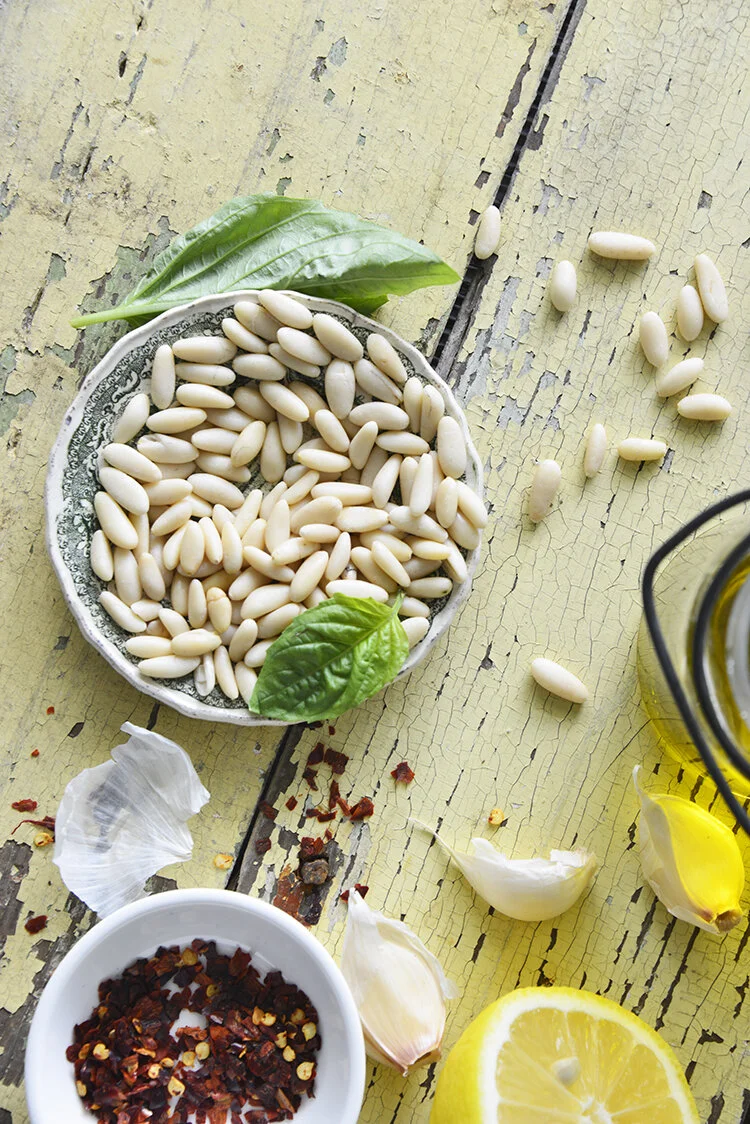Zoodle Salad with Green Peas, Pine Nuts, and Basil — REDUCETARIAN